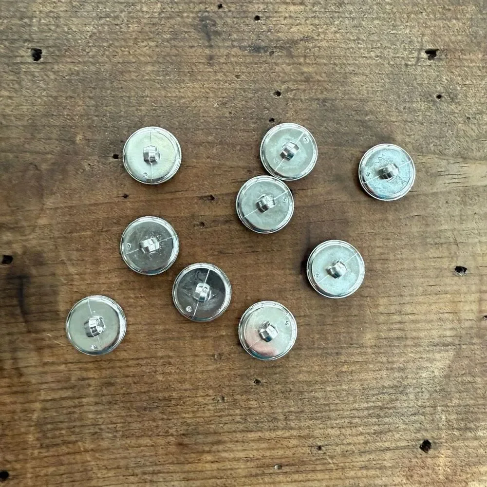 9 Vintage Ungaro Midnight Blue Silver Tone Buttons